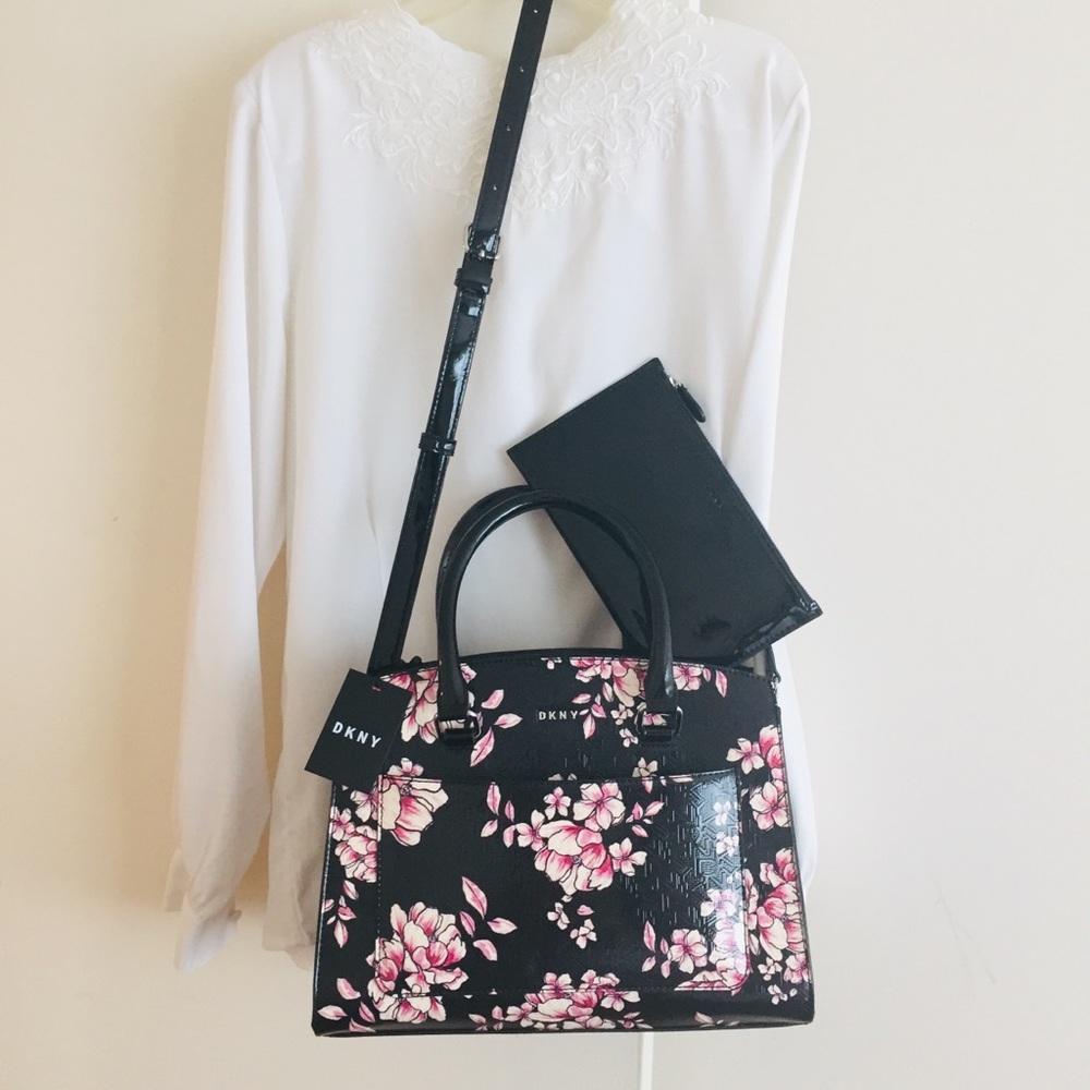DKNY Bryanna Orchid Blossom Satchel with Wristlet
